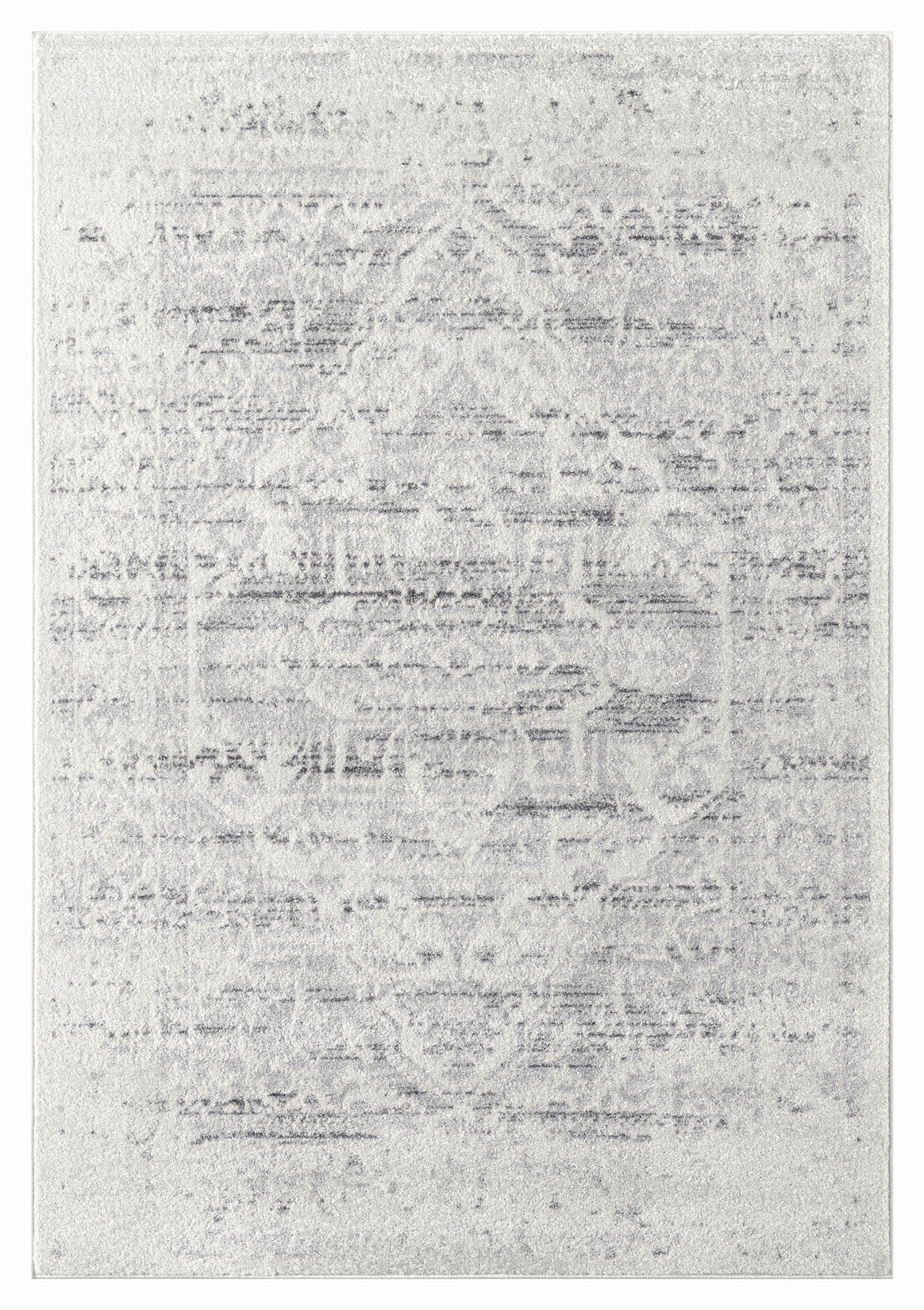 Andra Grey and Ivory Traditional Distressed Rugmodern color block patchwork rug