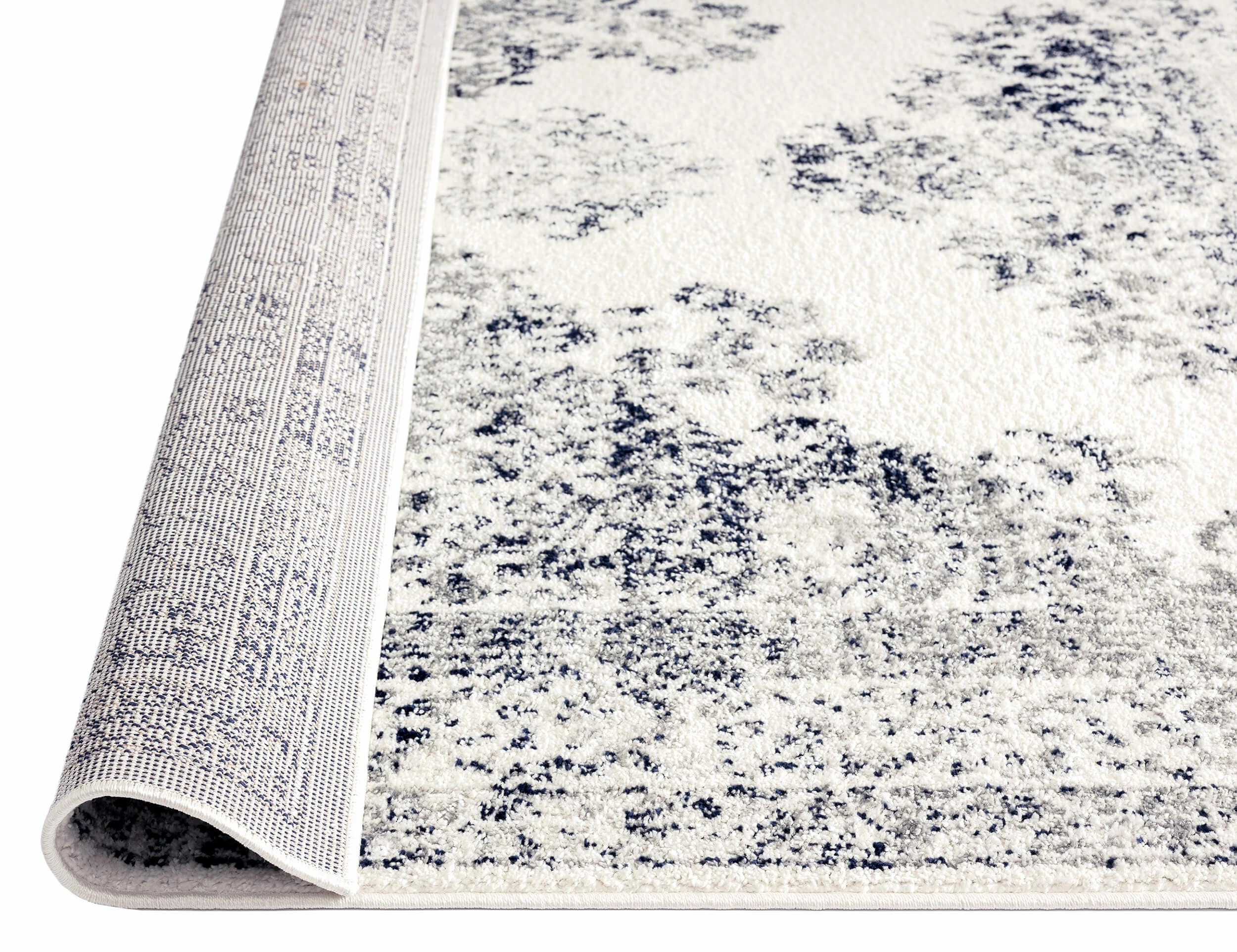 Ansa Navy Blue and Ivory Traditional Medallion Rug *NO RETURNS UNLESS FAULTY