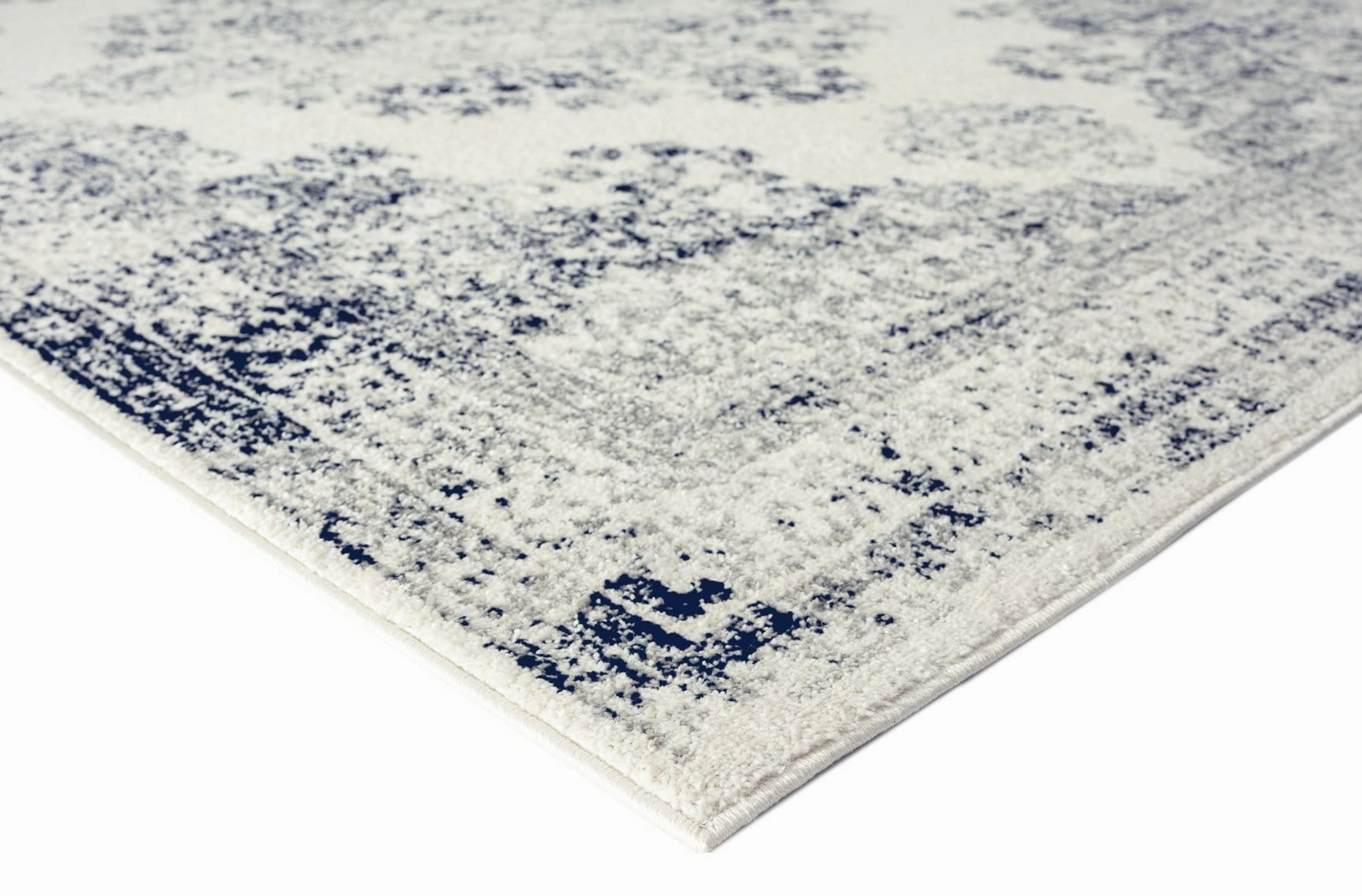 Ansa Navy Blue and Ivory Traditional Medallion Runner Rug *NO RETURNS UNLESS FAULTY