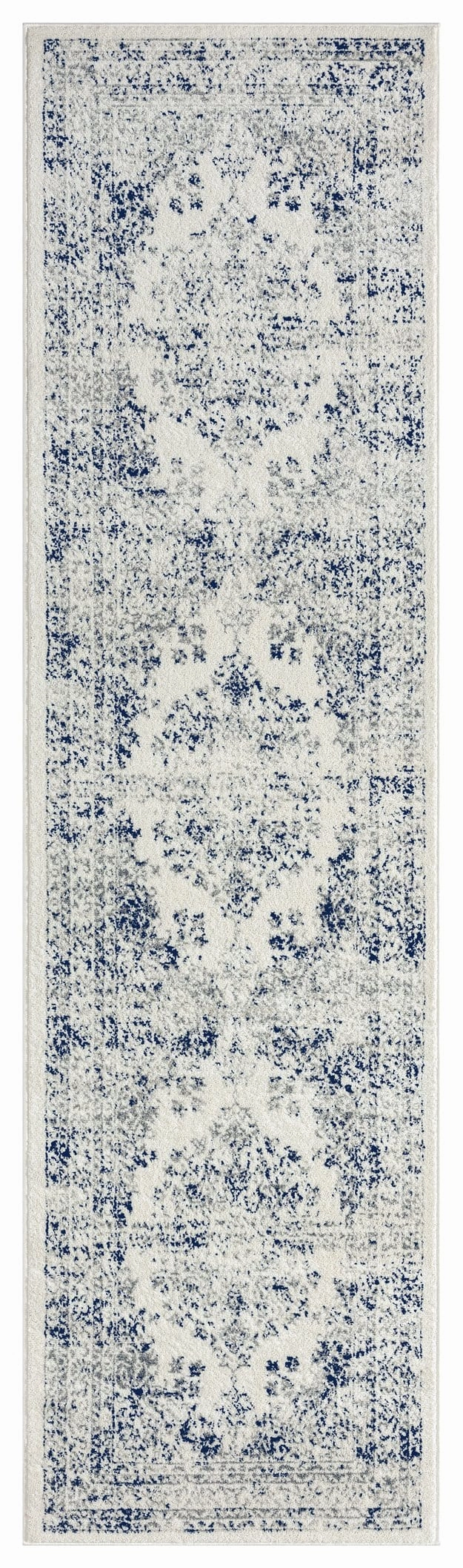Ansa Navy Blue and Ivory Traditional Medallion Runner Rug *NO RETURNS UNLESS FAULTYmodern color block patchwork rug