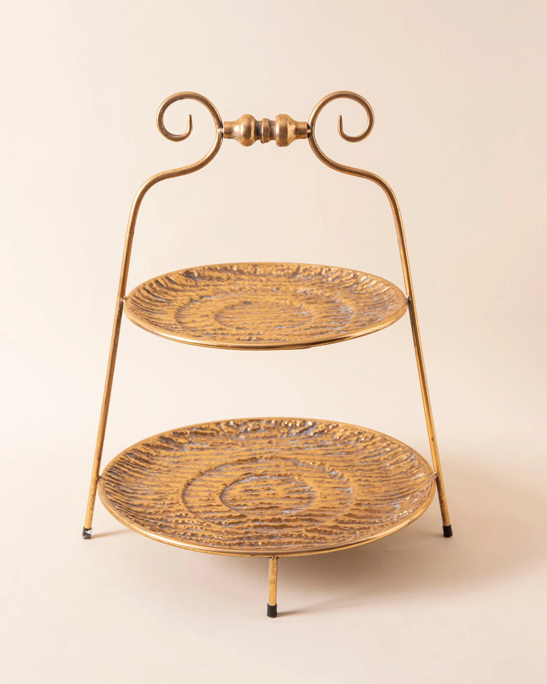 Antique Gold 2-Tier Cake Stand