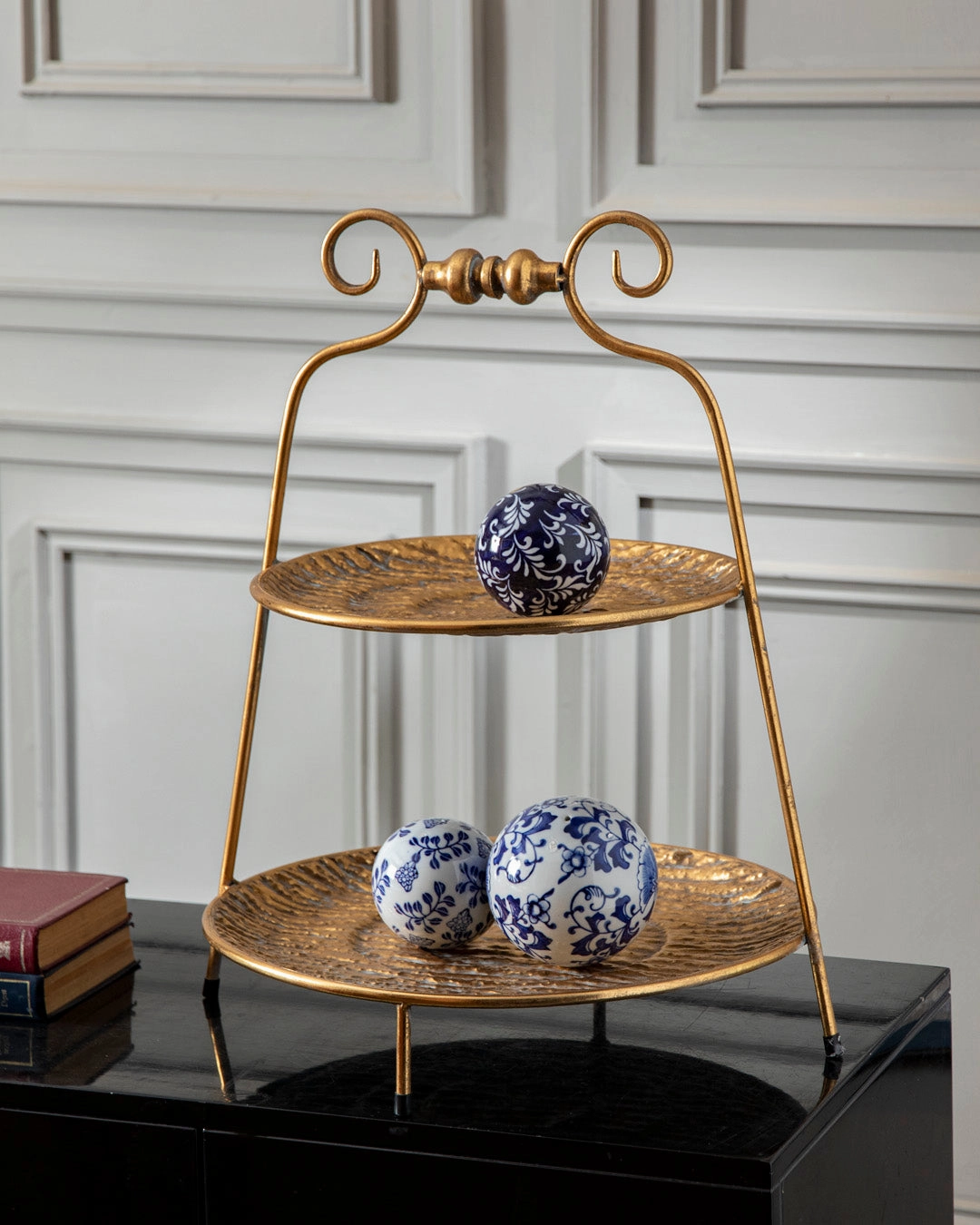 Antique Gold 2-Tier Cake Stand