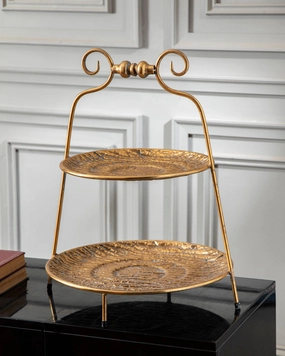 Antique Gold 2-Tier Cake Standhome decor ,wall decor 