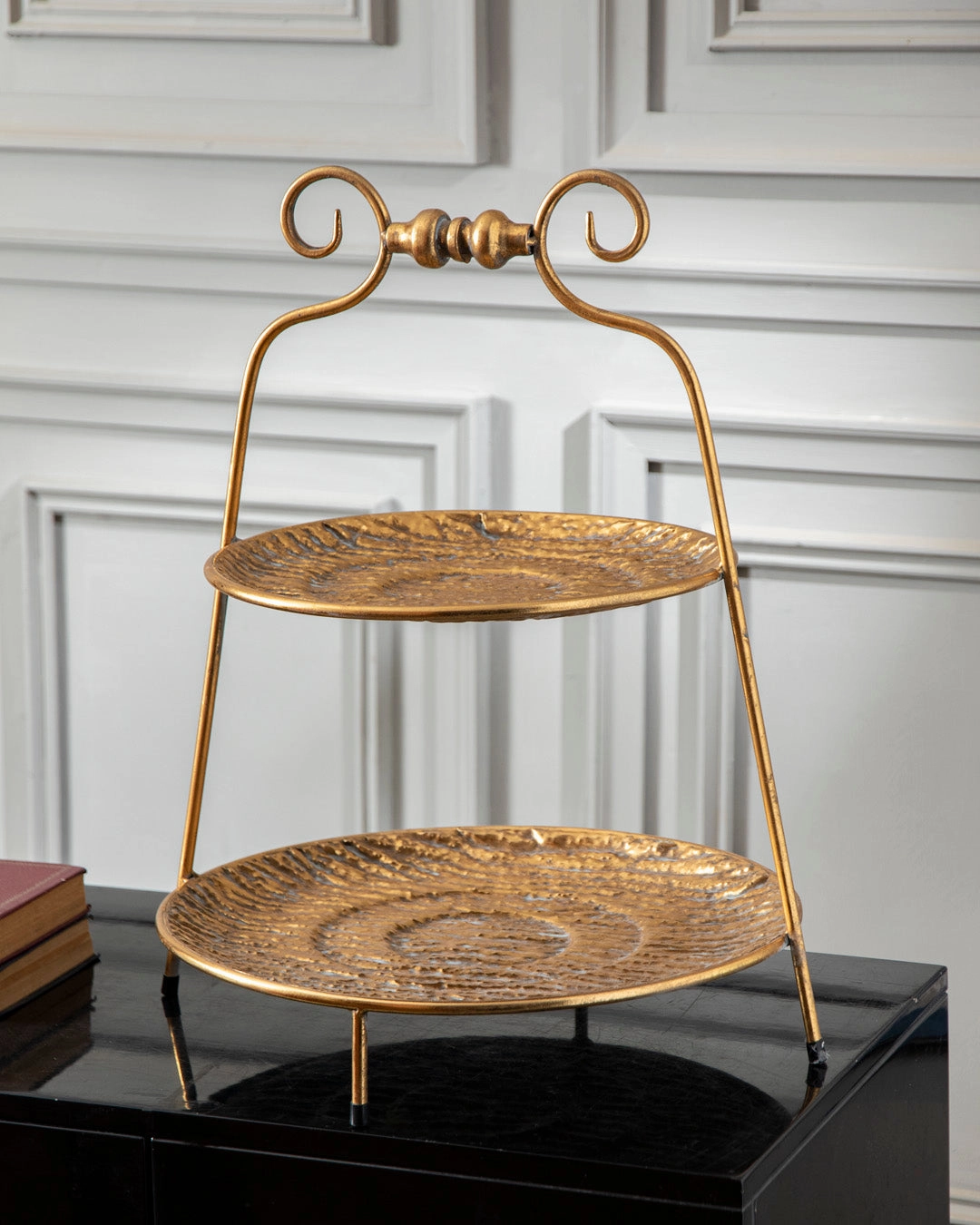 Antique Gold 2-Tier Cake Standhome decor ,wall decor 