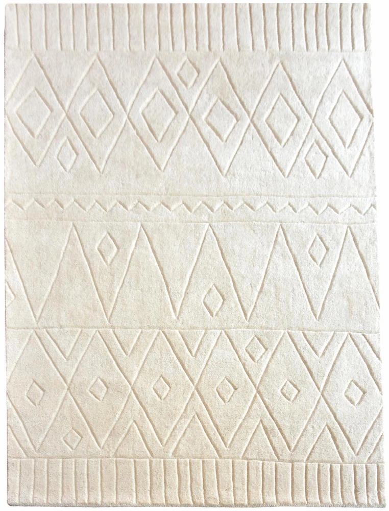 Anushka Cream White Wool Rug