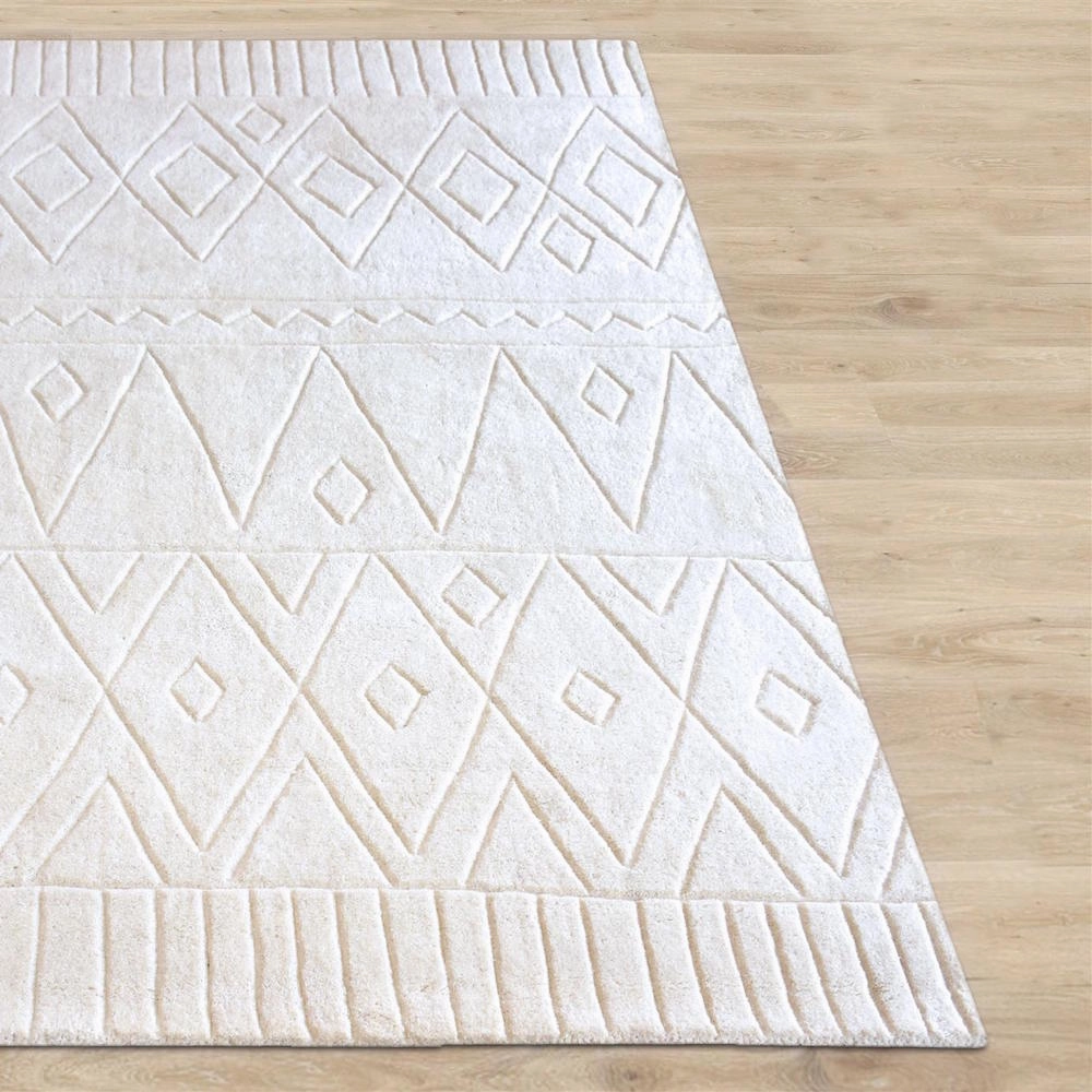 Anushka Cream White Wool Rug