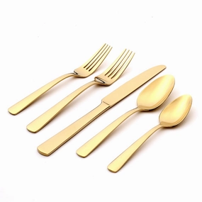Aptitude Champagne Mirror 23 Piece Flatware Seteco-friendly bamboo fiber tableware set 