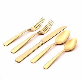 Aptitude Champagne Satin 20 Piece Flatware Seteco-friendly bamboo fiber tableware set 