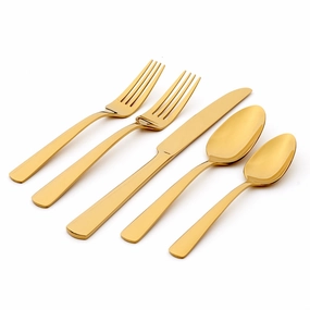 Aptitude Gold 20 Piece Flatware Seteco-friendly bamboo fiber tableware set 