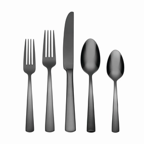 Aptitude Midnight Glossy 20 Piece Flatware Seteco-friendly bamboo fiber tableware set 