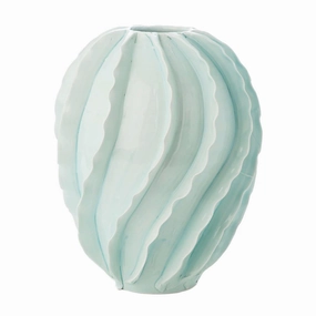 Aqua Noonday Tide Vase - 16" Tallbedding sets ,throw blankets 