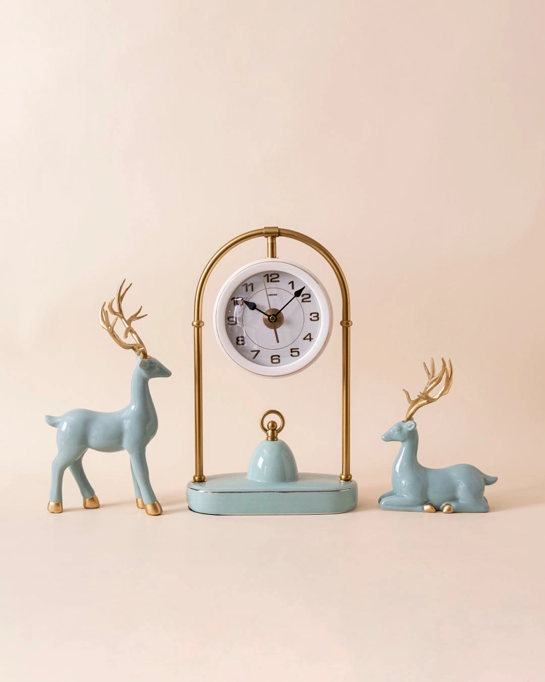 Aqua Serenity Deer Table Clock - Set Of 3