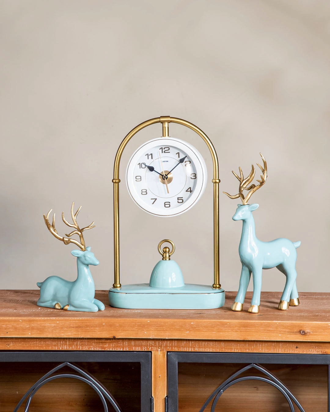 Aqua Serenity Deer Table Clock - Set Of 3home decor ,wall decor 