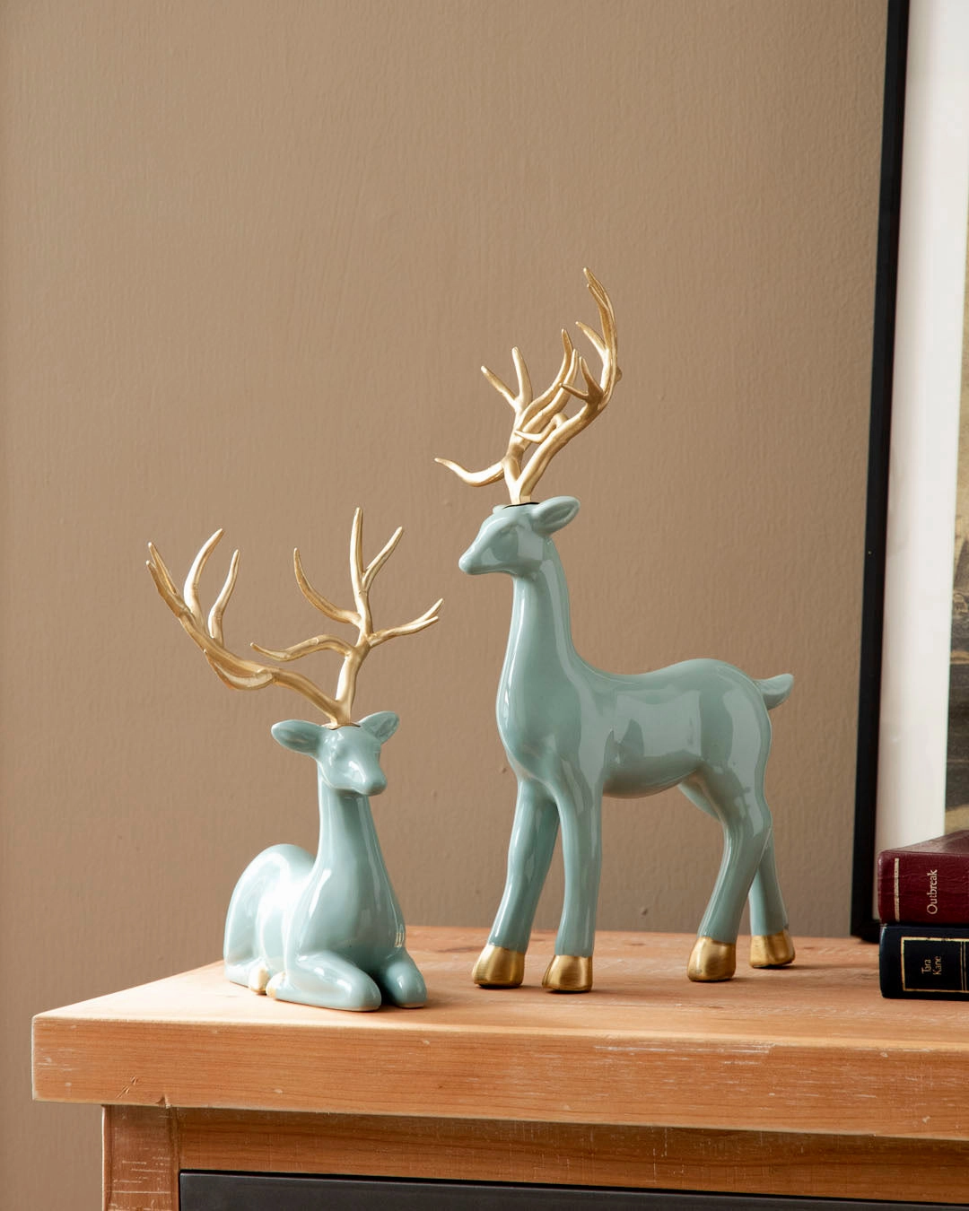 Aqua Serenity Deer Table Clock - Set Of 3