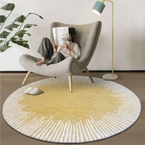 Arbus Modern Yellow Round Rugmodern color block patchwork rug