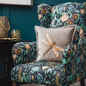 Aria Embroidered Feather Cushion Greyhome decor ,wall decor 