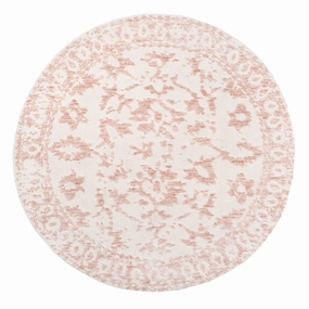 Aria Pink and Ivory Floral Transitional Round Rugmodern color block patchwork rug