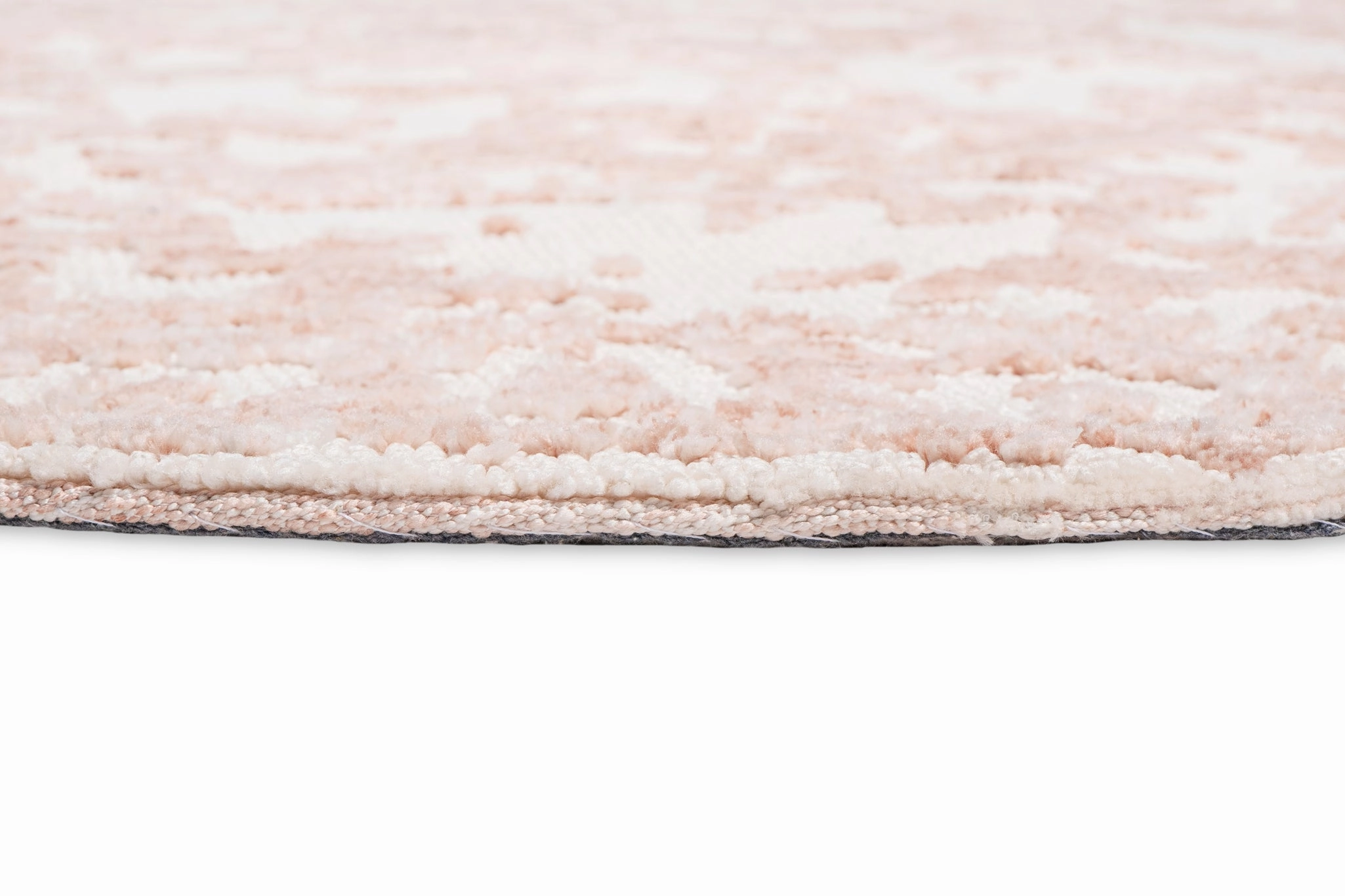 Aria Pink and Ivory Floral Transitional Round Rug