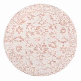 Aria Pink and Ivory Floral Transitional Round Rugmodern color block patchwork rug