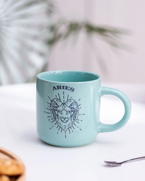Aries Zodiac Mug - Turquoisemodern kitchen decor ,kitchen dinner set ,dinnerware 