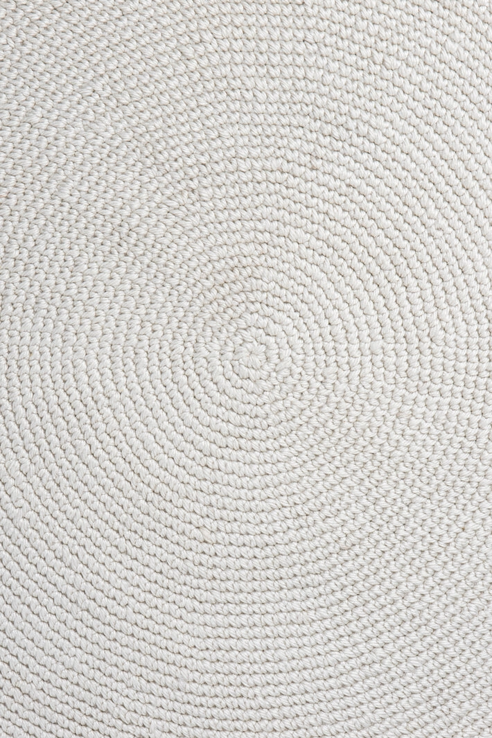 Arlenis Ivory Crochet Indoor Outdoor Round Rug