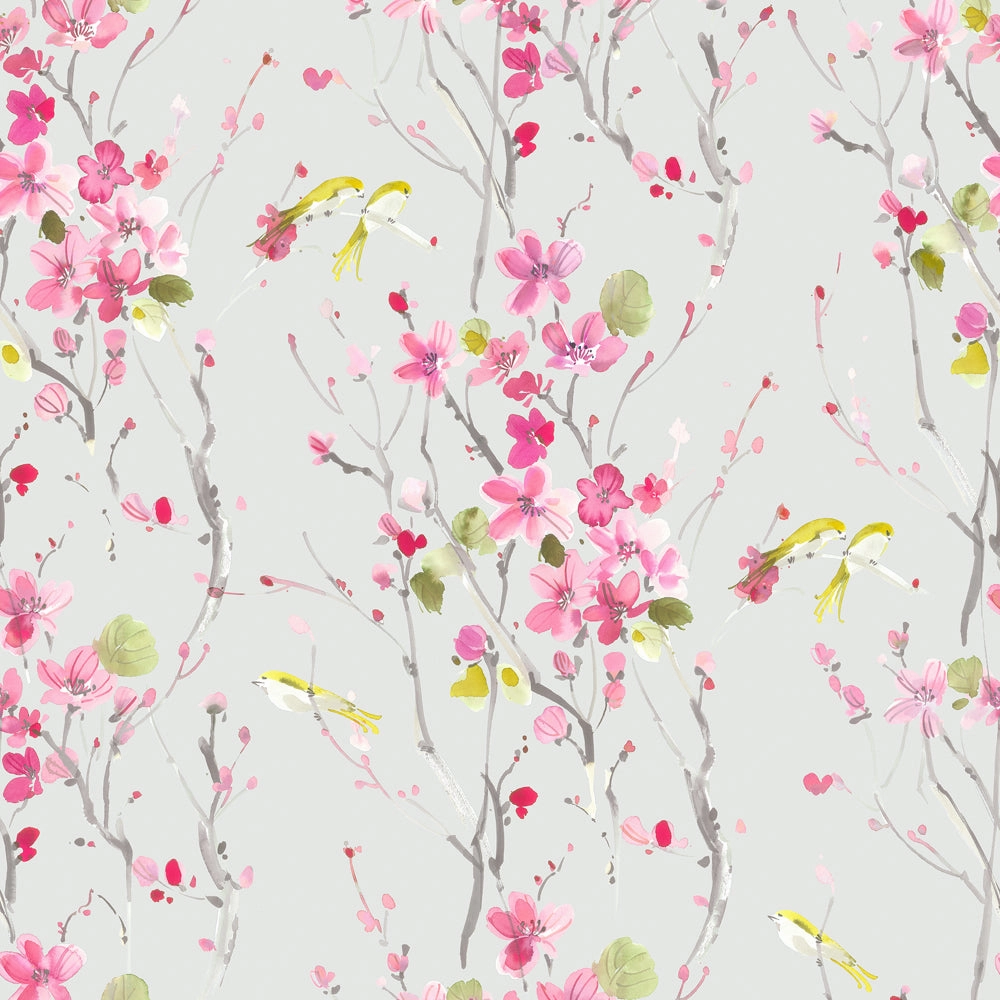 Armathwaite Printed Cotton Made to Measure Roman Blinds Blossom/Silver