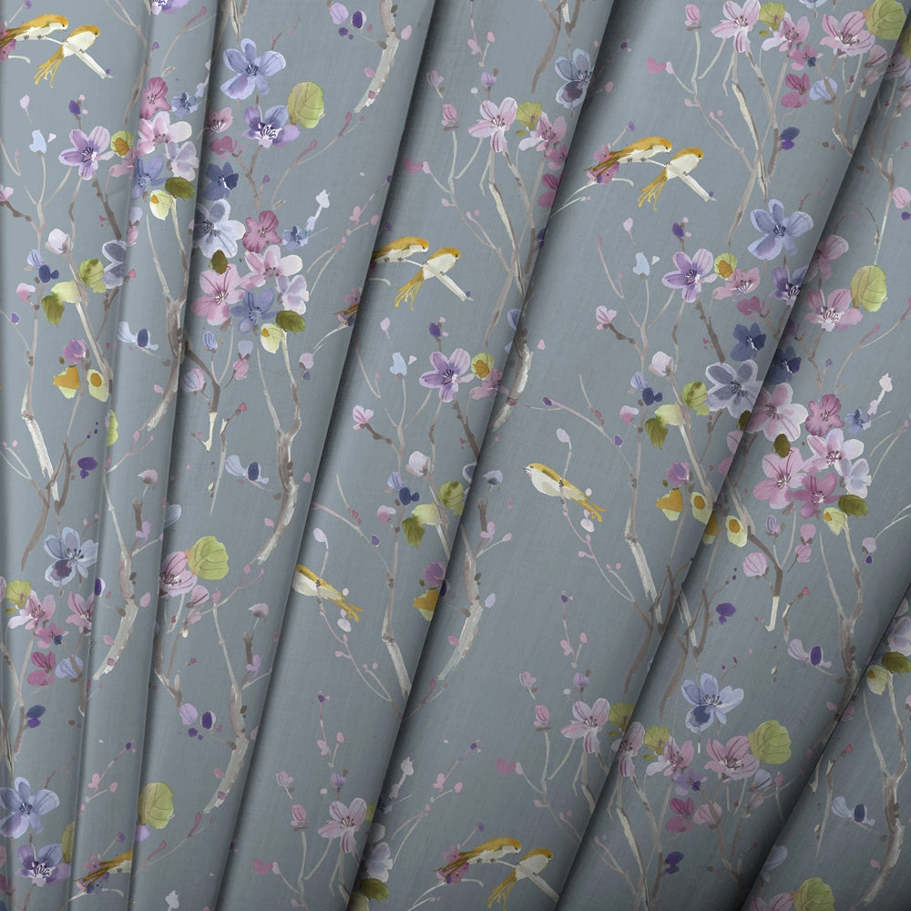 Armathwaite Printed Cotton Made to Measure Roman Blinds Violet/Slate