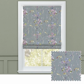 Armathwaite Printed Cotton Made to Measure Roman Blinds Violet/Slatehome decor ,wall decor 