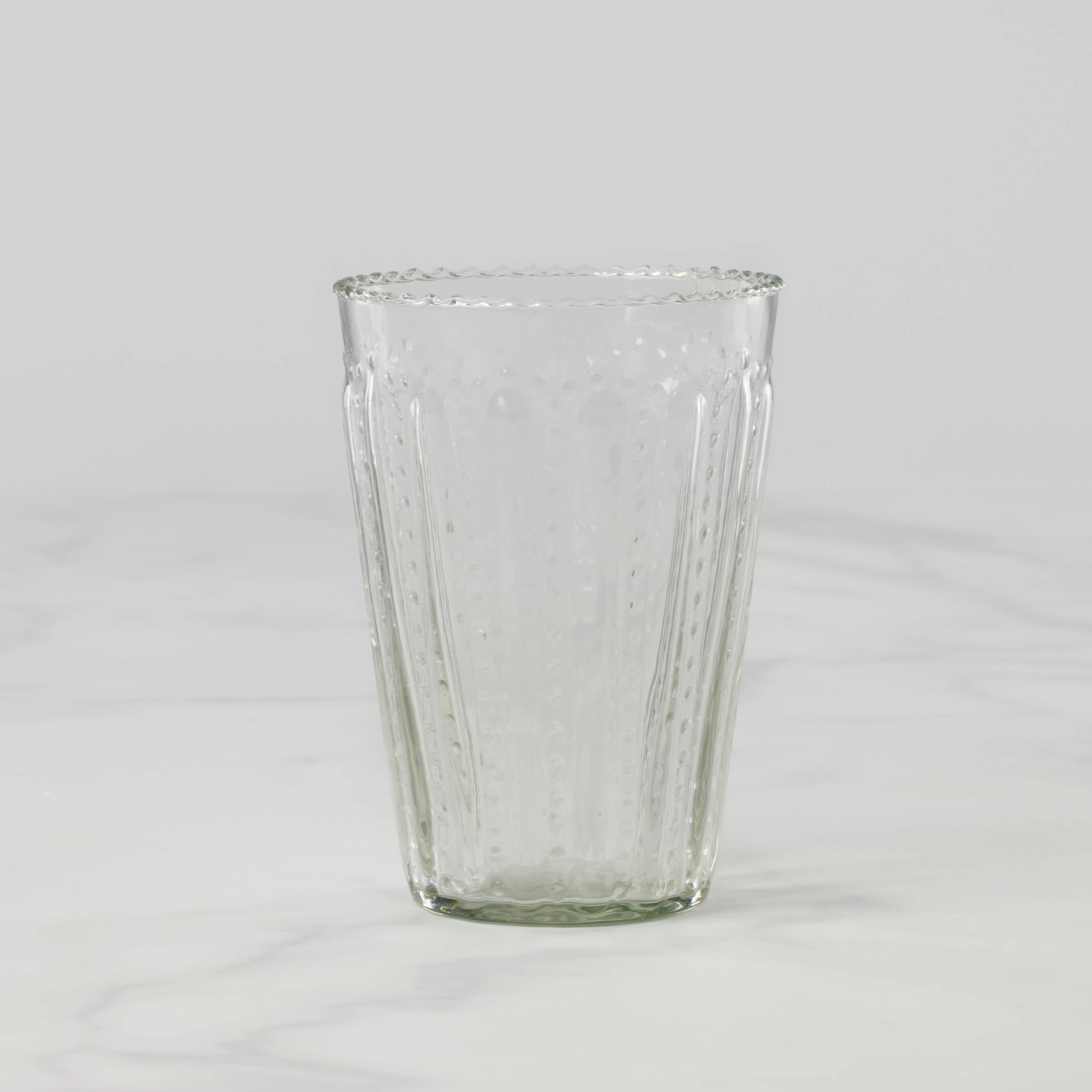 Artisan-Crafted Ruffled Glass Tumblerglass cups ,personalized mugs 