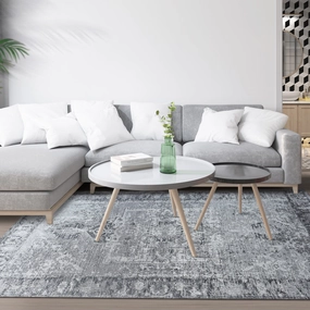 Ashrahni Modern Grey Persian Rugmodern color block patchwork rug