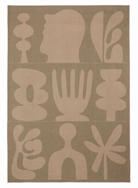 Aswati Brown Graphic Indoor Outdoor Washable Rug *NO RETURNS UNLESS FAULTYmodern color block patchwork rug