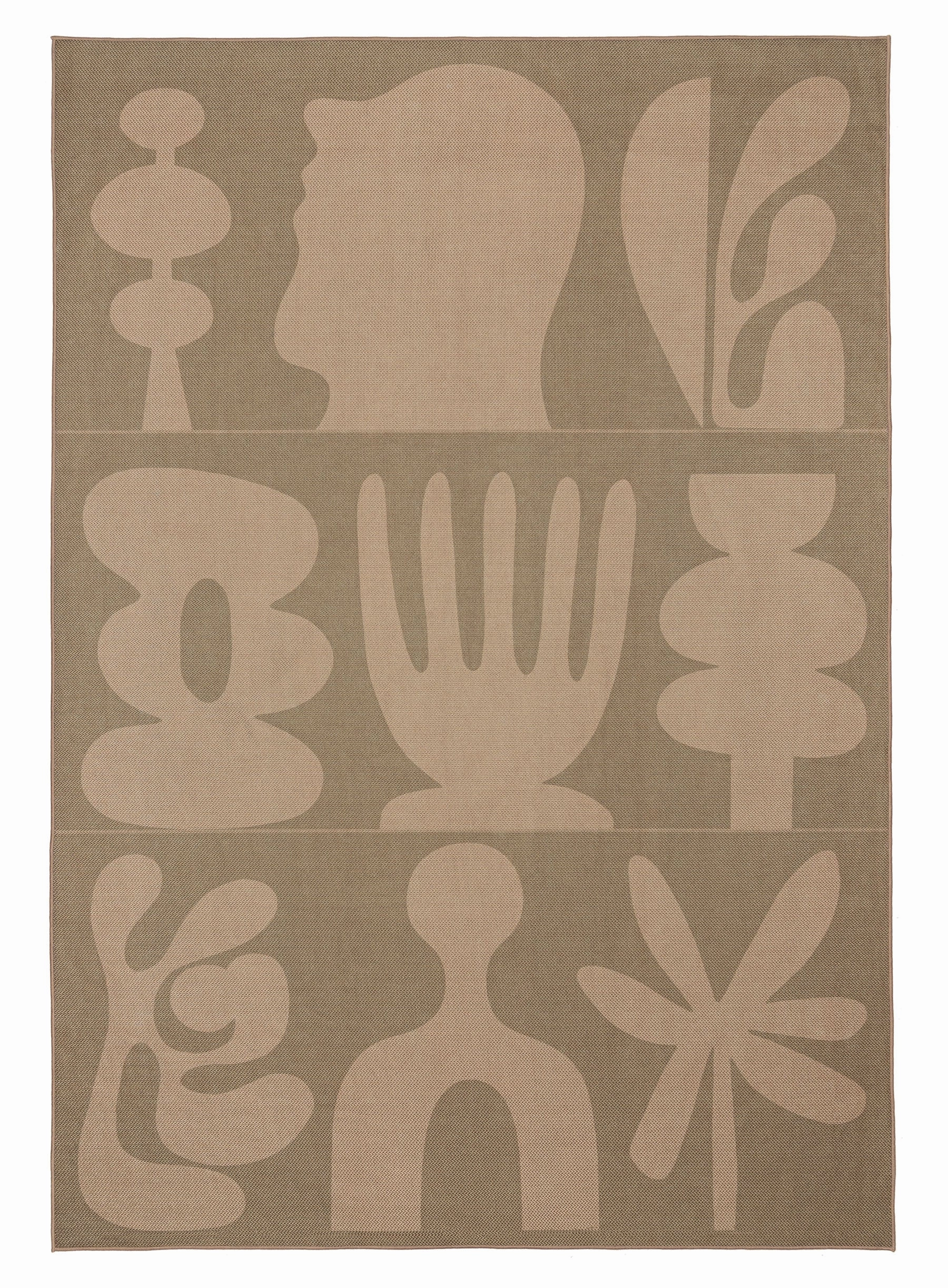 Aswati Brown Graphic Indoor Outdoor Washable Rug *NO RETURNS UNLESS FAULTYmodern color block patchwork rug
