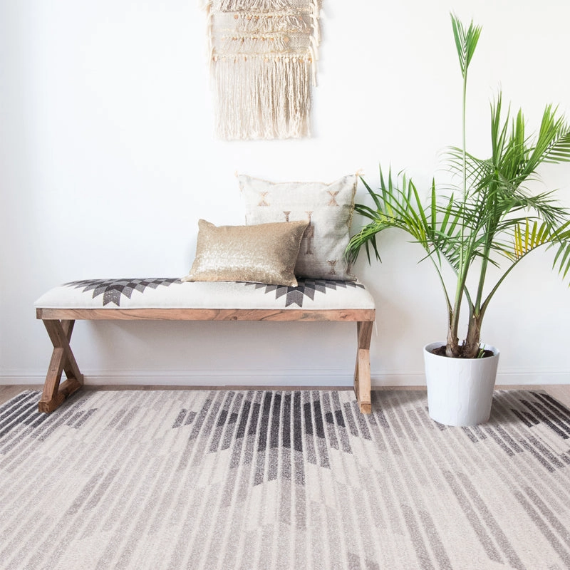 Atsila Modern Grey and White Tribal Rug