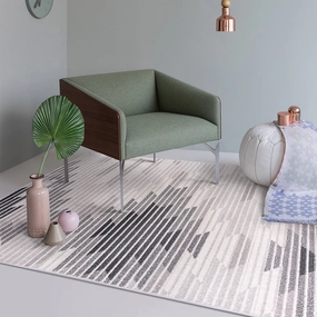Atsila Modern Grey and White Tribal Rugmodern color block patchwork rug