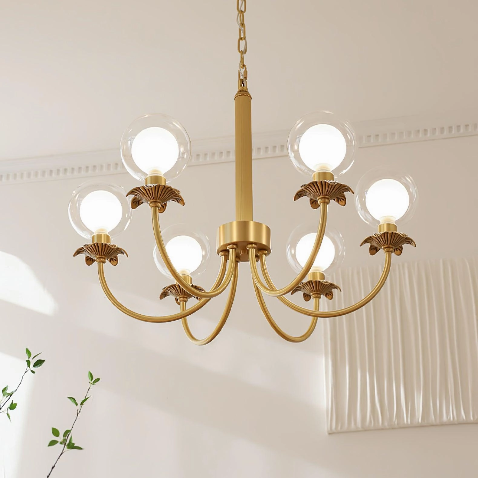 Aureate Radiance Glass Chandelier