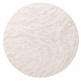 Aurora Ivory Cream Abstract Textured Round Rugmodern color block patchwork rug