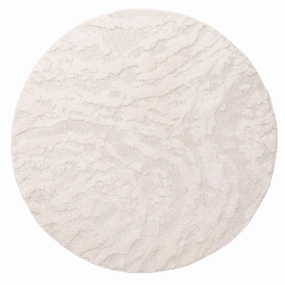 Aurora Ivory Cream Abstract Textured Round Rugmodern color block patchwork rug