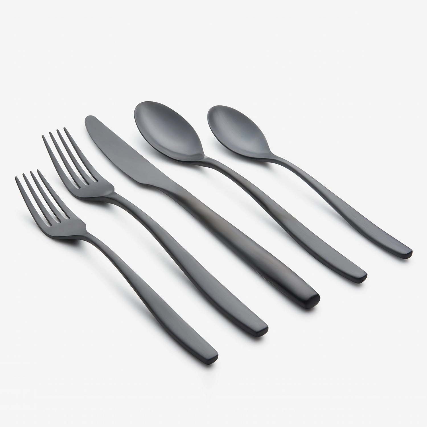 Averie Black Satin 20 Piece Flatware Set