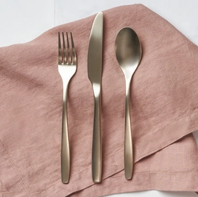 Averie Champagne Satin 20 Piece Flatware Seteco-friendly bamboo fiber tableware set 