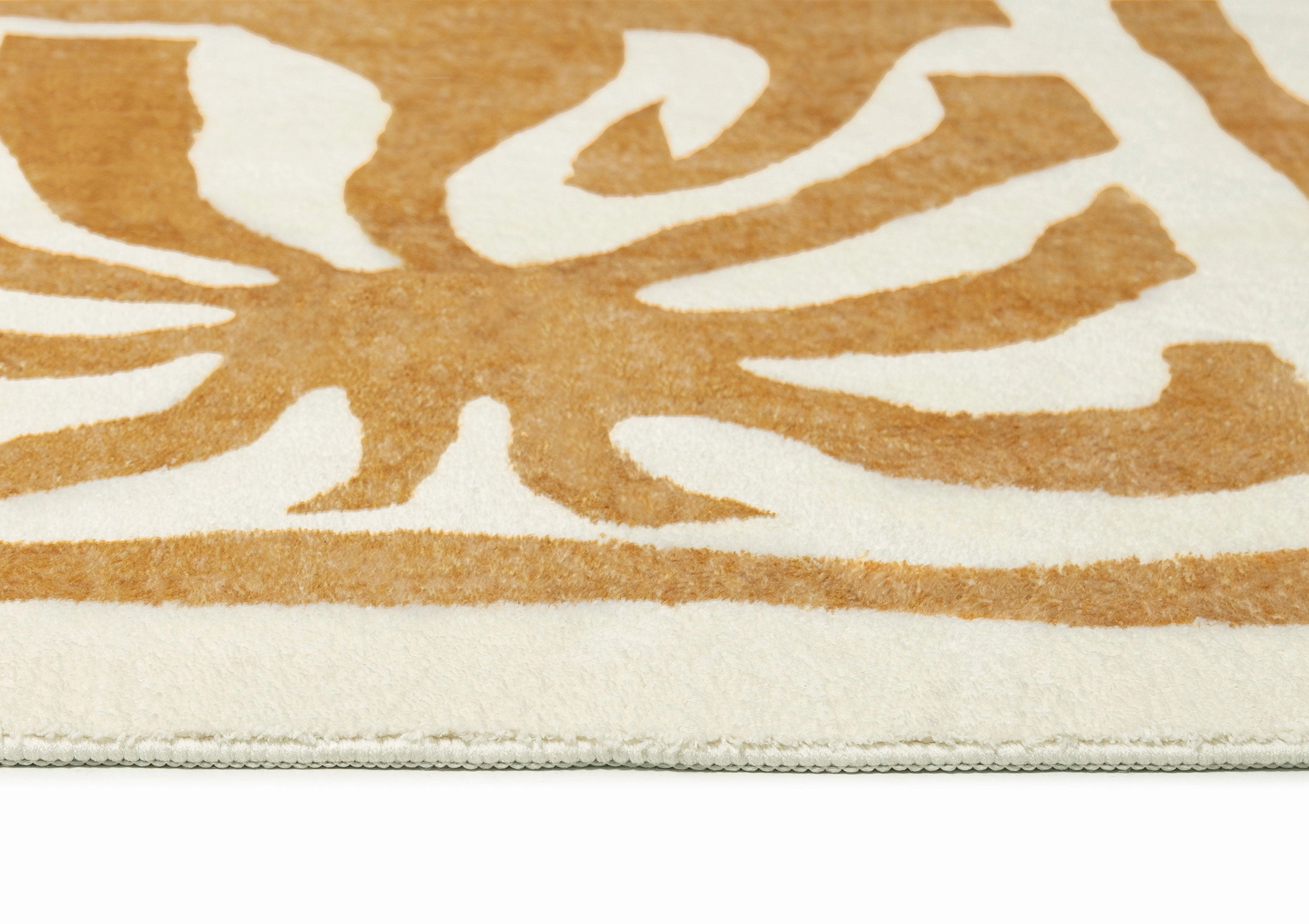 Azalea Brown Tan Waves and Palms Washable Rug