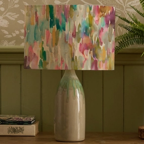 Azima Eva & Narvi Complete Table Lamp Jade/Lotusreplacement lampshade,White Linen Drum Lampshade for Table or Floor Lamp