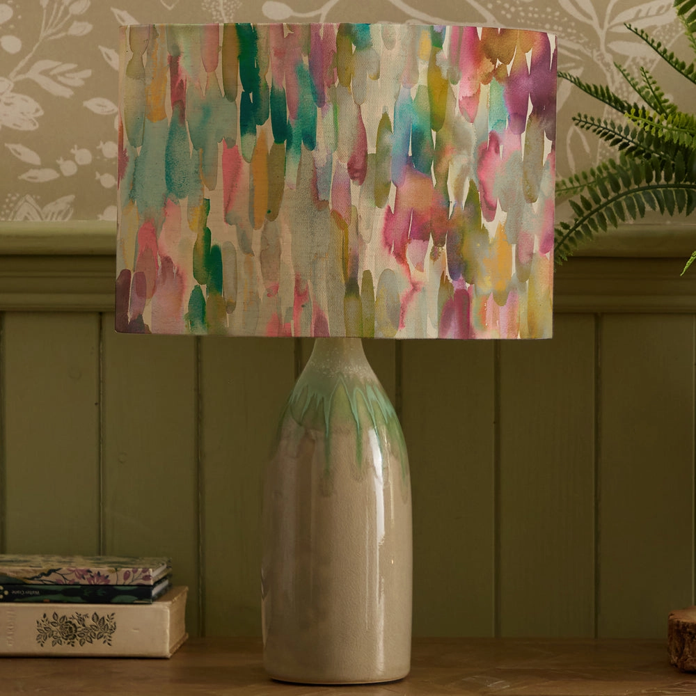 Azima Eva & Narvi Complete Table Lamp Jade/Lotusreplacement lampshade,White Linen Drum Lampshade for Table or Floor Lamp