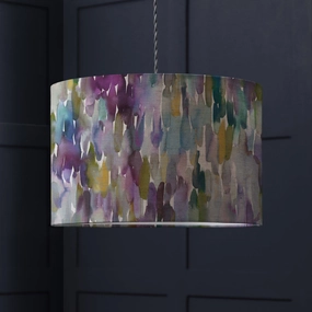 Azima Eva Lamp Shade Indigoreplacement lampshade,White Linen Drum Lampshade for Table or Floor Lamp