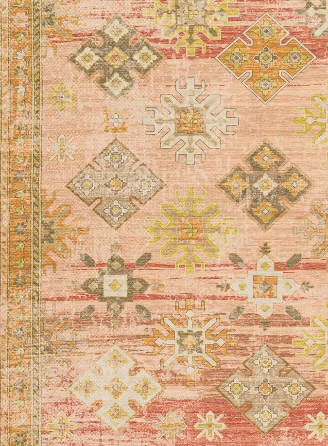 Bakari Pink and Orange Boho Picnic Rug