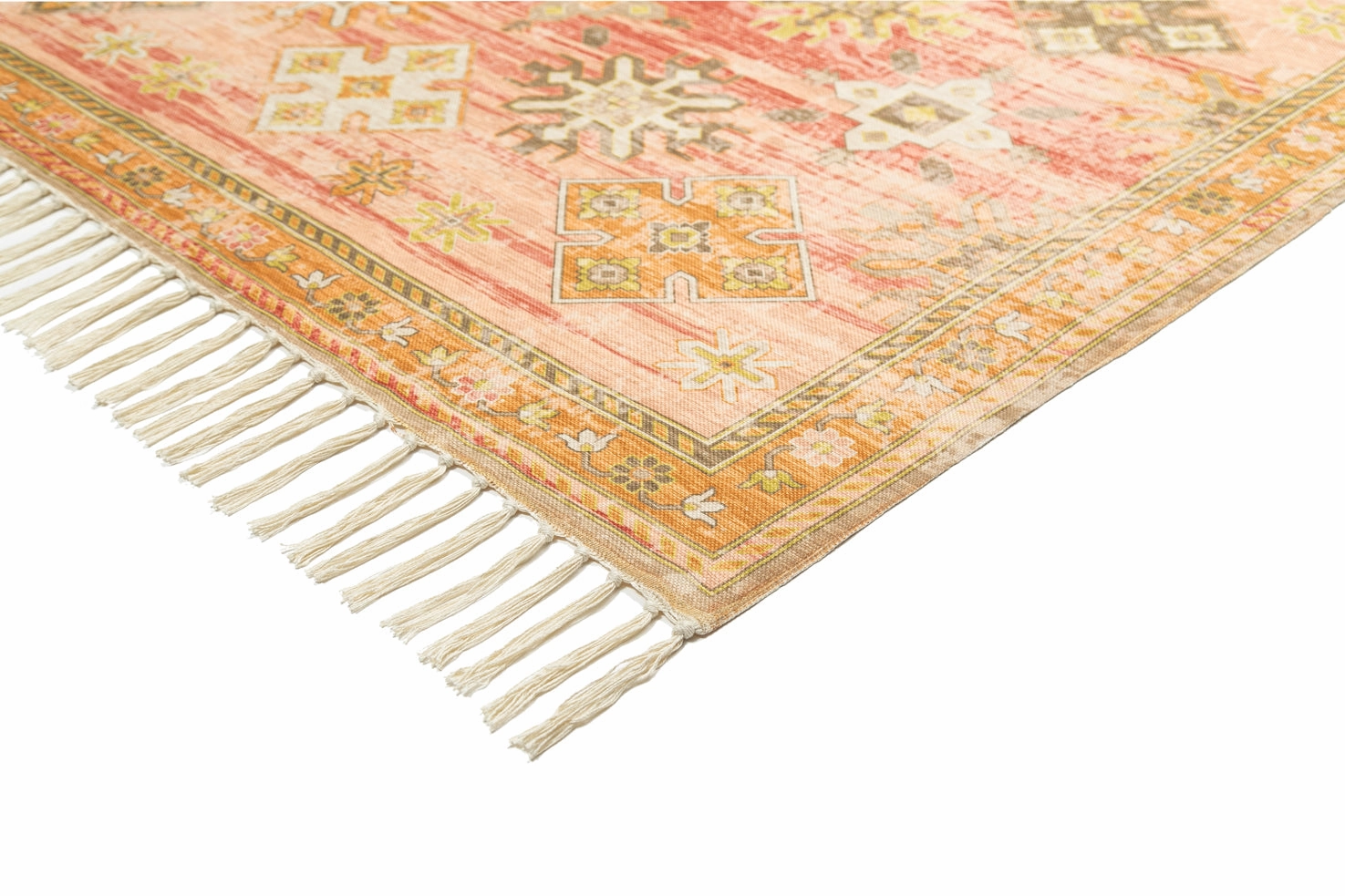 Bakari Pink and Orange Boho Picnic Rug