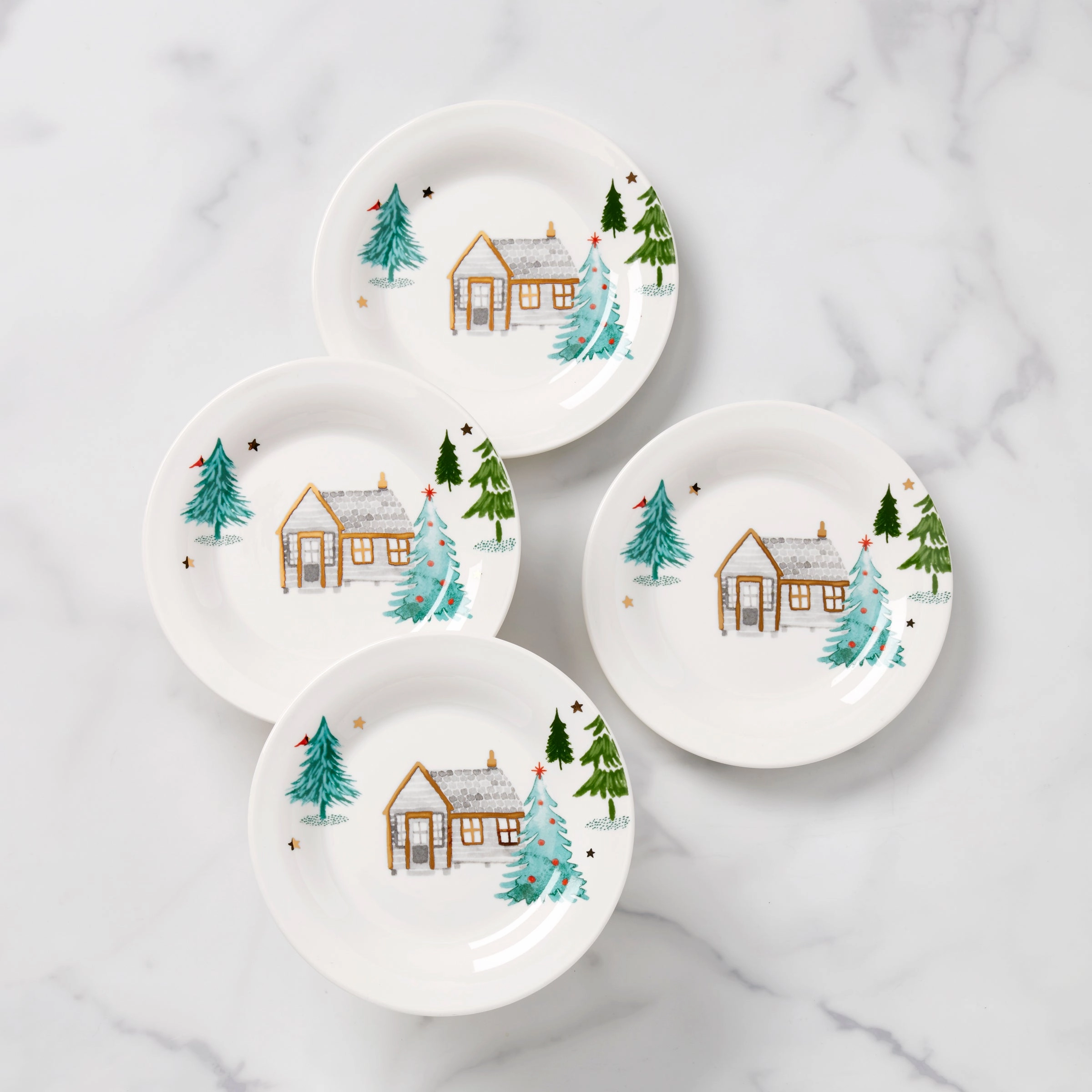 Balsam LaneTidbit Plates - Set of 4modern kitchen decor ,kitchen dinner set ,dinnerware 