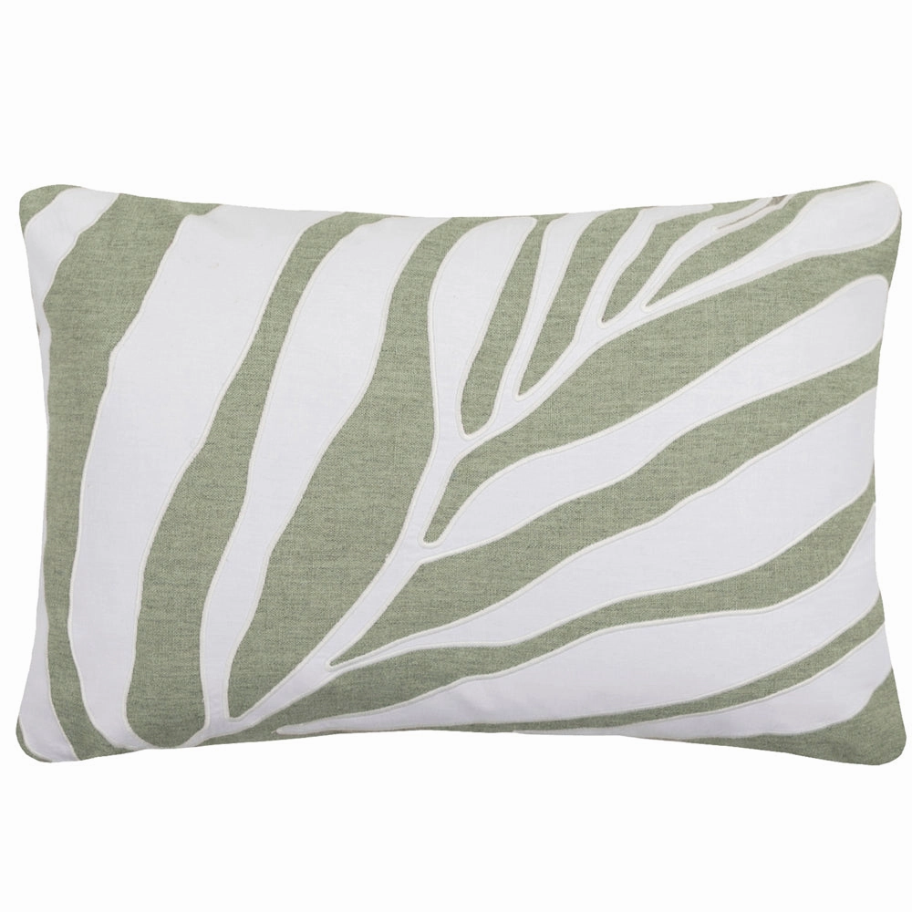 Bamboo Embroidered Feather Cushion Limestone