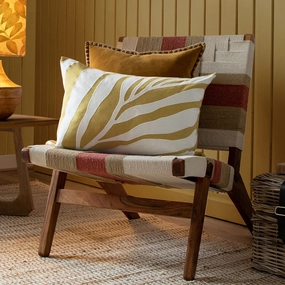 Bamboo Embroidered Feather Cushion Mustardhome decor ,wall decor 