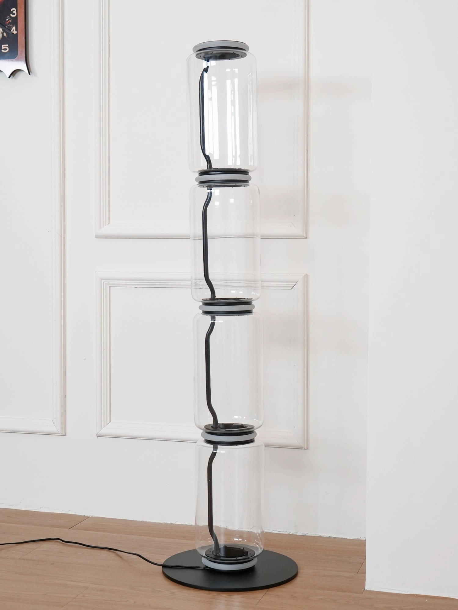 Bamboo Glass Floor Lamp