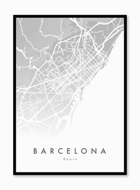 Barcelona Map, Posterpop culture themed posters